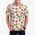 thumbnail image 1 of Daiia Strawberries And Leaf Pattern Men’s Polo Shirts,Solid Deck Shirt,Classic Fit, Breathable Cotton Polo for Casual and Sport Wear-Medium, 1 of 9