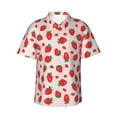 thumbnail image 1 of Daiia Strawberries Hawaiian Shirt for Men Gentle Cotton Regular Short Sleeve Casual-Medium, 1 of 9