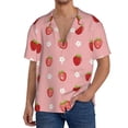 thumbnail image 1 of Daiia Strawberries Men's Linen Shirts Short Sleeve Casual Shirts Button Down Shirt for Men Beach Summer Wedding Shirt-Large, 1 of 6