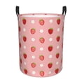 thumbnail image 1 of Daiia Strawberries Round Laundry Basket with Handles Thickened Waterproof Circular hamper,Dirty Clothes Storage Basket for Bedroom,Bathroom,College Dorm-Small, 1 of 8