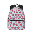 thumbnail image 1 of Daiia Strawberries School Backpack for Men Women, Unisex Large Waterproof Bookbag Schoolbag Casual Daypack for High School/College/Teens/Travel/Work Black, 1 of 8