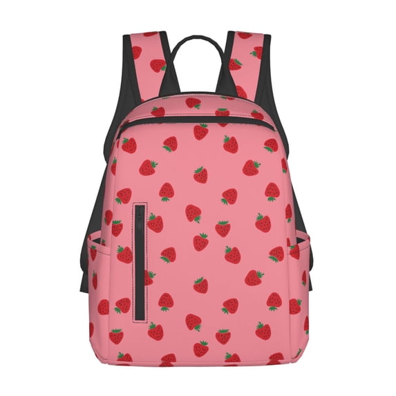Daiia Strawberries School Backpack for Men and Women Lightweight Backpack Durable Backpack Water-Resistant,Travel,Work Bag
