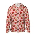thumbnail image 1 of Daiia Strawberries UPF 50+ Sun Protection Hoodie Jacket Lightweight Long Sleeve Sun Shirt for Women Men with Pocket Hiking Outdoor-X-Large, 1 of 9
