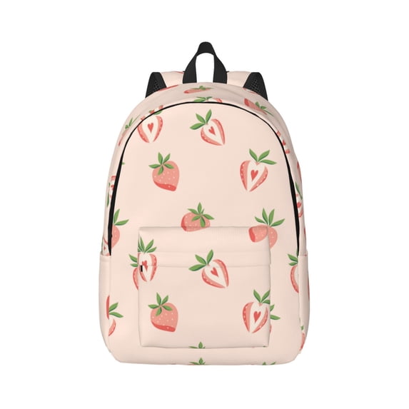 Daiia Strawberries Vintage Canvas Backpack for Men and Women ,Hiking Backpack,Travel Laptop Bag for School,Large Capacity Backpack