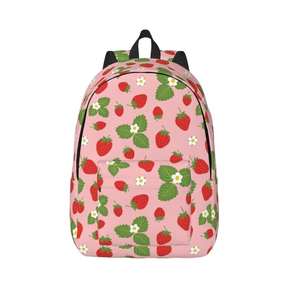 Daiia Strawberries Vintage Canvas Backpack for Men and Women ,Hiking Backpack,Travel Laptop Bag for School,Large Capacity Backpack