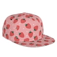 thumbnail image 1 of Daiia Strawberries print Flat Bill Hats Flat Brim Trucker Cap Baseball Cap Adjustable Classic Low Profile Hat Unconstructed Plain Cap, 1 of 9
