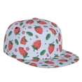 thumbnail image 1 of Daiia Strawberries print Flat Bill Hats Flat Brim Trucker Cap Baseball Cap Adjustable Classic Low Profile Hat Unconstructed Plain Cap, 1 of 9
