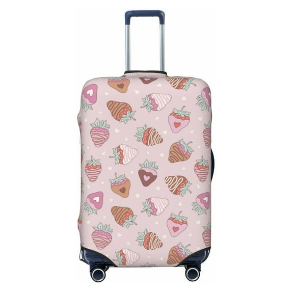 Daiia Strawberry Cake Luggage Cover, Thickened Washable Travel Luggage Covers, Elastic Unique Baggage Covers for 18-20 inch Luggage-Large