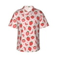 thumbnail image 1 of Daiia Strawberry Hawaiian Shirt for Men Gentle Cotton Regular Short Sleeve Casual-Large, 1 of 9