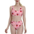 thumbnail image 1 of Daiia Strawberry and Ladybugs printed 2 piece Swimsuit Bikinis for Women High Waisted Racerback Bathing Suits Summer Tummy Control Scoop Neck Swimwear-XX-Large, 1 of 8