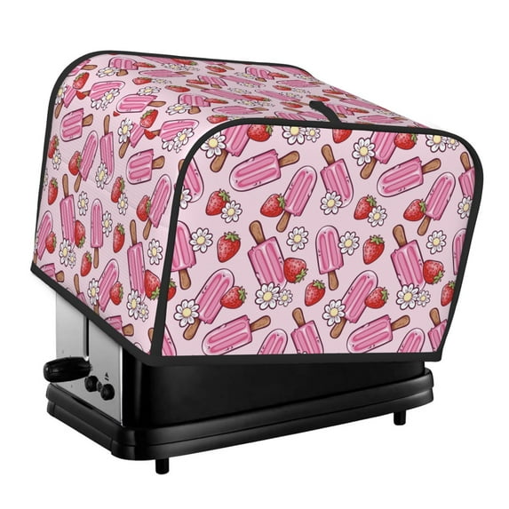 Daiia Strawberry Popsicle Pattern 4 slice Toaster Cover, Toaster Appliance Dust-proof Cover For Kitchen Small Appliance Dust Cover and Fingerprint Protection
