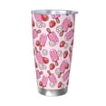 thumbnail image 1 of Daiia Strawberry Popsicle Printed 20oz Insulated Coffee Cup with Straw Topper, Fully Spill Proof Travel Coffee Mug, Stainless Steel Tumbler for Work Home Outdoor Car-Without Straw, 1 of 8
