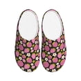 thumbnail image 1 of Daiia Strawberry Print Women’s Fuzzy Slippers Memory Foam Lightweight House Shoes Cozy Loafer Flannel House Shoes-39/40, 1 of 7