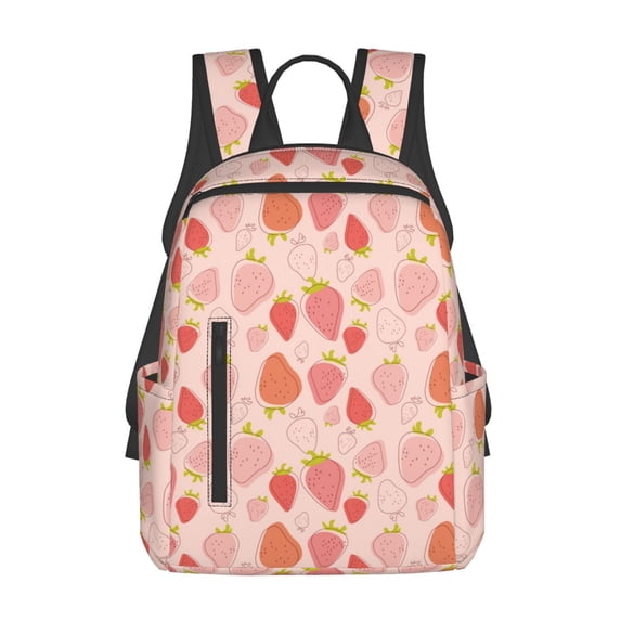 Daiia Strawberry School Backpack for Men and Women Lightweight Backpack Durable Backpack Water-Resistant,Travel,Work Bag
