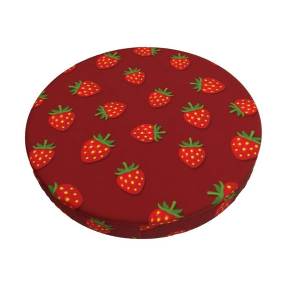 Daiia Strawberry Stool Covers Round,Round Bar Stool Covers Waterproof Bar Chair Covers Washable Stool Cushion Slipcover for 12-14 Inch Chair-13 inch