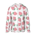 thumbnail image 1 of Daiia Strawberry UPF 50+ Sun Protection Hoodie Jacket Lightweight Long Sleeve Sun Shirt for Women Men with Pocket Hiking Outdoor-Large, 1 of 9