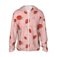 thumbnail image 1 of Daiia Strawberry UPF 50+ Sun Protection Hoodie Jacket Lightweight Long Sleeve Sun Shirt for Women Men with Pocket Hiking Outdoor-X-Large, 1 of 9