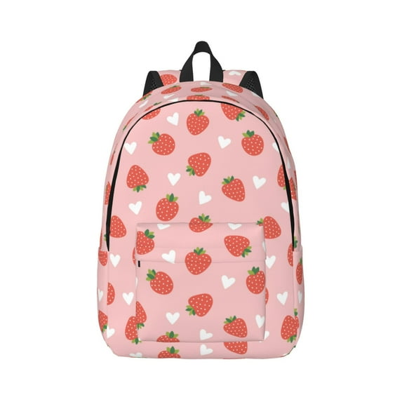 Daiia Strawberry Vintage Canvas Backpack for Men and Women ,Hiking Backpack,Travel Laptop Bag for School,Large Capacity Backpack
