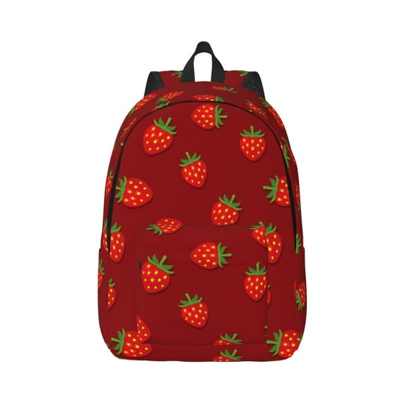 Daiia Strawberry Vintage Canvas Backpack for Men and Women ,Hiking Backpack,Travel Laptop Bag for School,Large Capacity Backpack