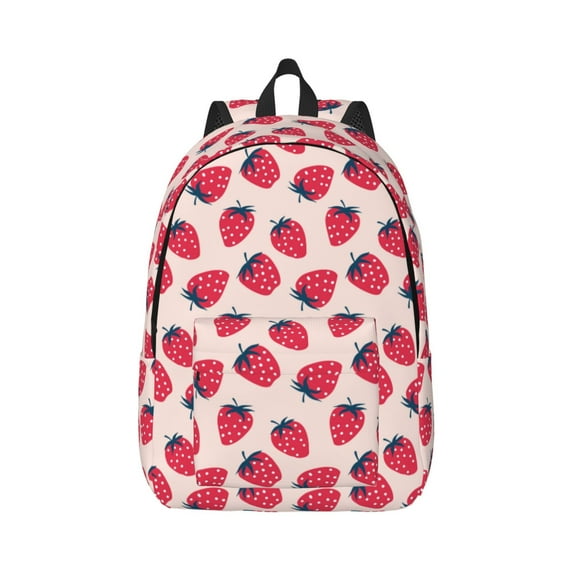 Daiia Strawberry Vintage Canvas Backpack for Men and Women ,Hiking Backpack,Travel Laptop Bag for School,Large Capacity Backpack