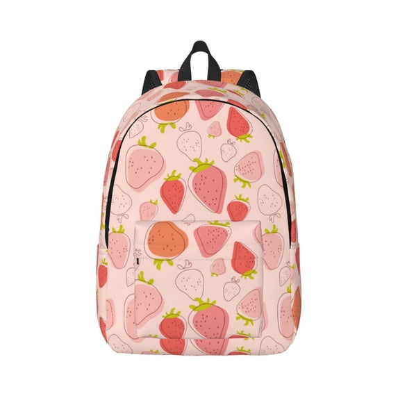Daiia Strawberry Vintage Canvas Backpack for Men and Women ,Hiking Backpack,Travel Laptop Bag for School,Large Capacity Backpack