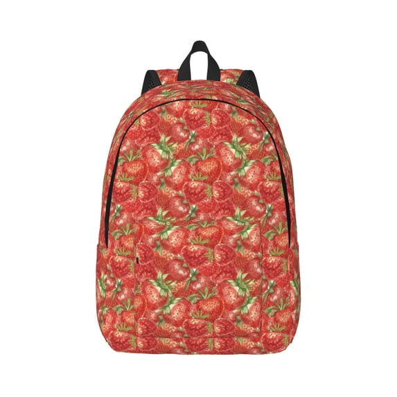 Daiia Strawberry Vintage Canvas Backpack for Men and Women ,Hiking Backpack,Travel Laptop Bag for School,Large Capacity Backpack