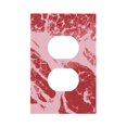 thumbnail image 1 of Daiia Striped Meat Pattern Decorator Wall Plate Child Safe Outlet Cover, Switch and Outlet Covers,Size 1-Gang 5.0" x3.0" , Polycarbonate Thermoplastic-Style S, 1 of 6