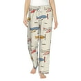 thumbnail image 1 of Daiia Striped Vintage Planes Women's Sleep Pant with Pockets and Drawstring,Pajama Pants-X-Large, 1 of 9