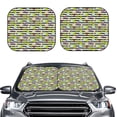 thumbnail image 1 of Daiia Striped With Palm Tree Branches 2PCS Car Windshield Sun Shade, Foldable Sun Shield for Car Front Window, Auto Sun Blocker Visor Protector Universal for Truck SUV Pickup-Large, 1 of 7