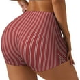 thumbnail image 1 of Daiia Stripes Red White Pattern Women's Workout Shorts Biker Shorts - High Waisted Workout Spandex Tummy Control Gym Running Yoga Shorts-XX-Large, 1 of 8
