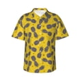 thumbnail image 1 of Daiia Summer Pineapple Hawaiian Shirt for Men Gentle Cotton Regular Short Sleeve Casual-Large, 1 of 9