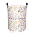 thumbnail image 1 of Daiia Summer Rabbit Round Laundry Basket with Handles Thickened Waterproof Circular hamper,Dirty Clothes Storage Basket for Bedroom,Bathroom,College Dorm-Medium, 1 of 8