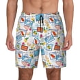 thumbnail image 1 of Daiia Summer Stamp Mens Swim Trunks Swim Shorts Quick Dry Swim Shorts with Mesh Lining Pockets-Large, 1 of 9