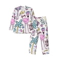 thumbnail image 1 of Daiia Summer with Flamingo for Men's Long-Sleeved Pajama Set – Soft & Comfortable Sleepwear Button-Up Pajamas Cozy Lounge Wear-Medium, 1 of 7