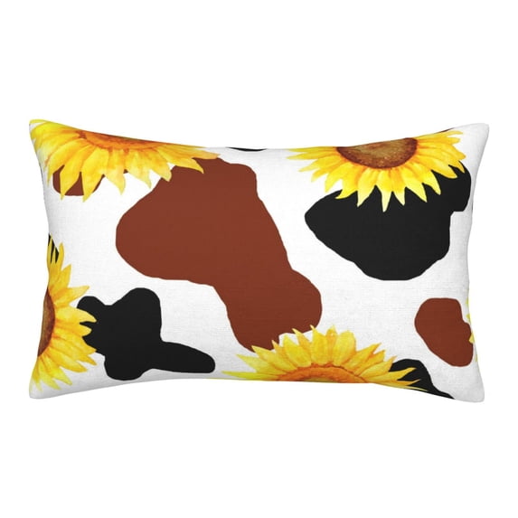 Daiia Sunflower Cow Bedding Waterproof Pillow Protector Zippered Queen – Bed Bug Proof Pillow Encasement-14"x20"