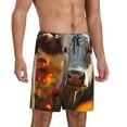 thumbnail image 1 of Daiia Sunflower Cow In Flower Field Mens Woven Stretch Pajama Short,Short Pajama Pants-4X-Large, 1 of 7