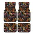 thumbnail image 1 of Daiia Sunflower Rooster Printed Car Floor Mats Set of 4, Durable Non Slip Auto Floor Carpet, Car Interior Carpets Proof Foot Pads Anti-Slip Cushion Automoetive Accessories, 1 of 6