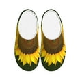 thumbnail image 1 of Daiia Sunflower3 Print Women’s Fuzzy Slippers Memory Foam Lightweight House Shoes Cozy Loafer Flannel House Shoes-44/45, 1 of 7