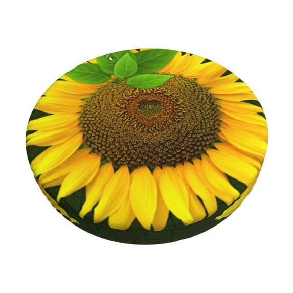 Daiia Sunflower3 Stool Covers Round,Round Bar Stool Covers Waterproof Bar Chair Covers Washable Stool Cushion Slipcover for 12-14 Inch Chair-13 inch