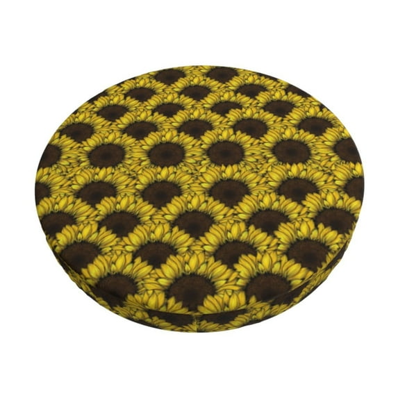 Daiia Sunflowers 3 Stool Covers Round,Round Bar Stool Covers Waterproof Bar Chair Covers Washable Stool Cushion Slipcover for 12-14 Inch Chair-13 inch
