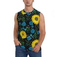 thumbnail image 1 of Daiia Sunflowers And Blue Flower Printed Men's Tank Tops,Casual Soft Sleeveless Gym Muscle Shirts Bodybuilding Tee-X-Large, 1 of 8