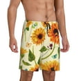 thumbnail image 1 of Daiia Sunflowers And Butterflies Mens Woven Stretch Pajama Short,Short Pajama Pants-Large, 1 of 9