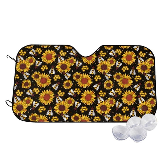 Daiia Sunflowers And Bww Windshield Sun Shade for Car SUV Truck (Medium ), Car Sun Shade Windshield, Car Shades for Front Windows, Sunshade for Car Windshield