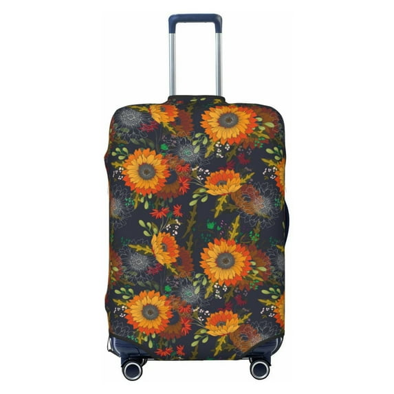 Daiia Sunflowers Luggage Cover, Thickened Washable Travel Luggage Covers, Elastic Unique Baggage Covers for 18-20 inch Luggage(excluding luggage)-Medium