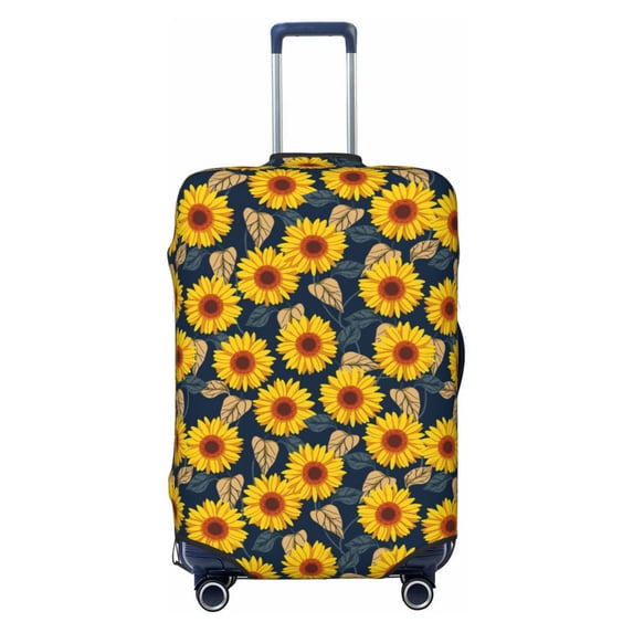 Daiia Sunflowers Luggage Cover, Thickened Washable Travel Luggage Covers, Elastic Unique Baggage Covers for 18-20 inch Luggage-Medium