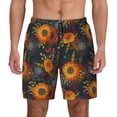 thumbnail image 1 of Daiia Sunflowers Mens Swim Trunks Swim Shorts Quick Dry Swim Shorts with Mesh Lining Pockets-X-Large, 1 of 9