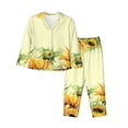 thumbnail image 1 of Daiia Sunflowers On A Yellow Background for Women's Long-Sleeved Pajama Set – Soft & Comfortable Sleepwear Button-Up Pajamas Cozy Lounge Wear-X-Large, 1 of 7