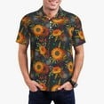 thumbnail image 1 of Daiia Sunflowers Pattern Men’s Polo Shirts,Solid Deck Shirt,Classic Fit, Breathable Cotton Polo for Casual and Sport Wear-X-Large, 1 of 7