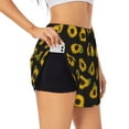 thumbnail image 1 of Daiia Sunflowers Pattern Women's 2 in 1 Running Shorts - Lightweight Athletic Workout Gym Yoga Shorts Liner with Phone Pockets-XX-Large, 1 of 7
