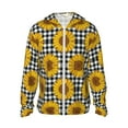 thumbnail image 1 of Daiia Sunflowers UPF 50+ Sun Protection Hoodie Jacket Lightweight Long Sleeve Sun Shirt for Women Men with Pocket Hiking Outdoor-Large, 1 of 9
